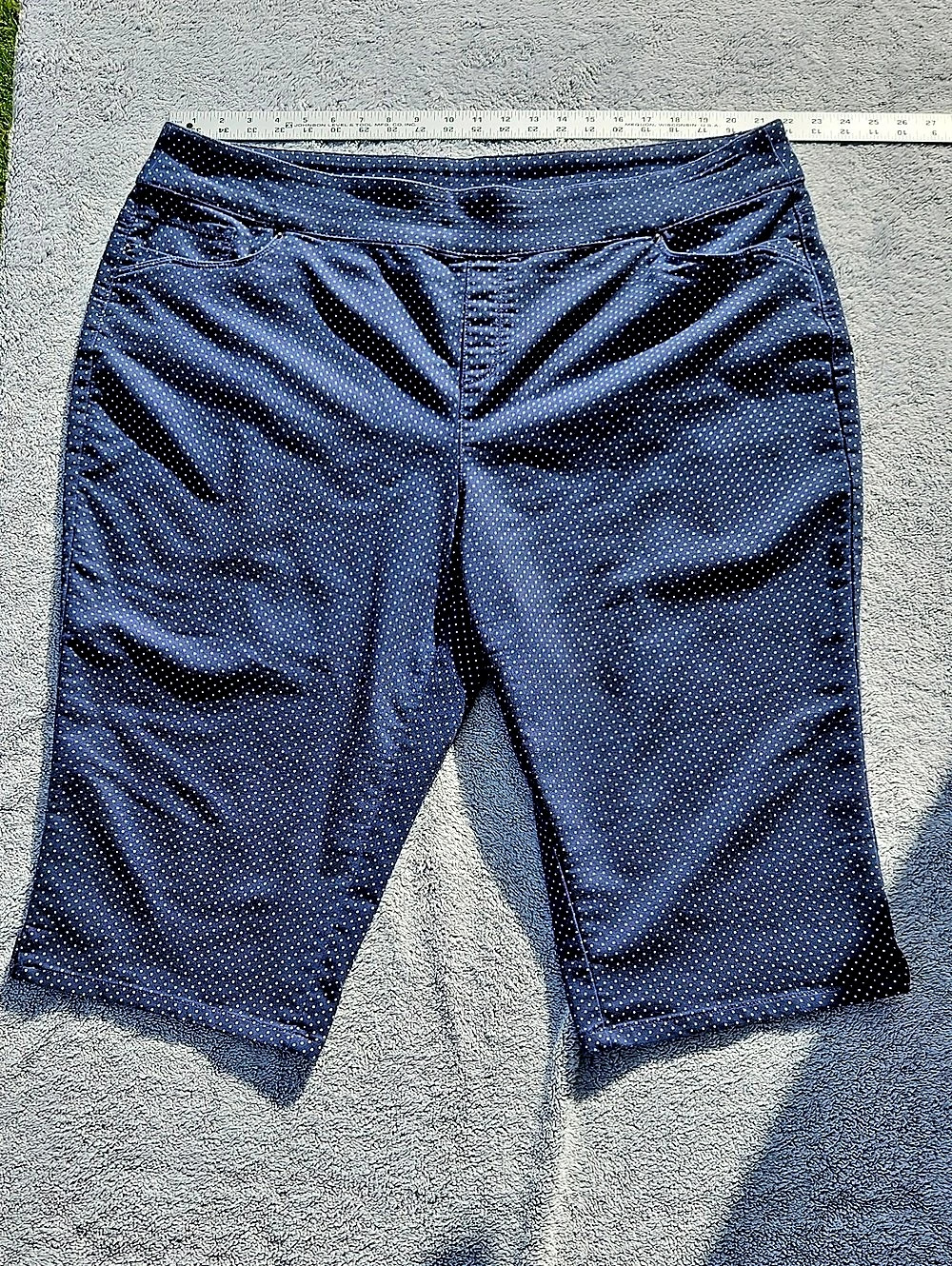 Indigo Rein Polka Dot Capri in Blue Size 24W